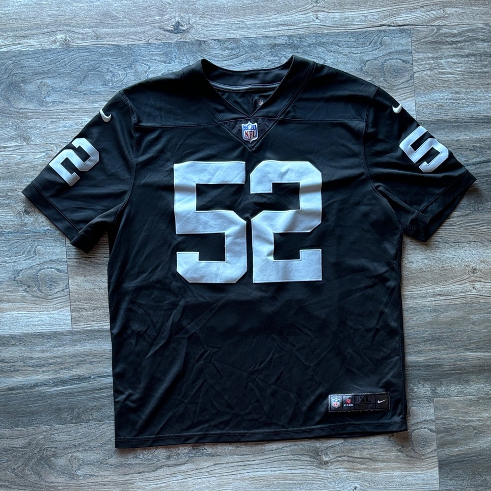 Nike NFL Oakland Raiders Khalil Mack #52 On Field black football jersey